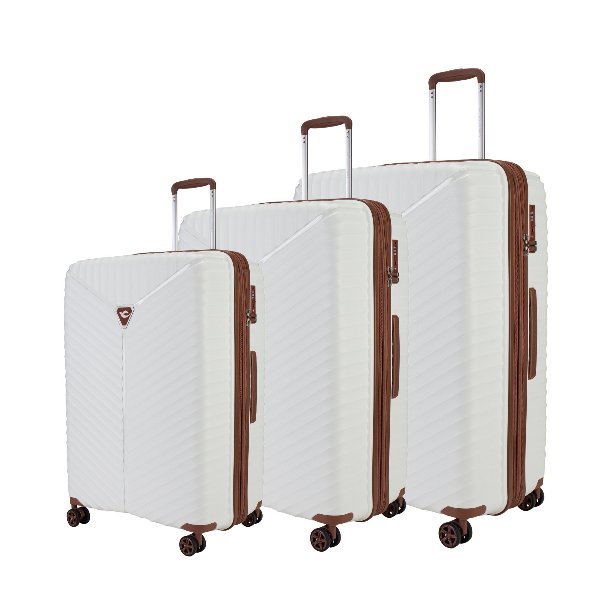 Turin Suitcases Set of 3 + Beauty Case - Gold Orange